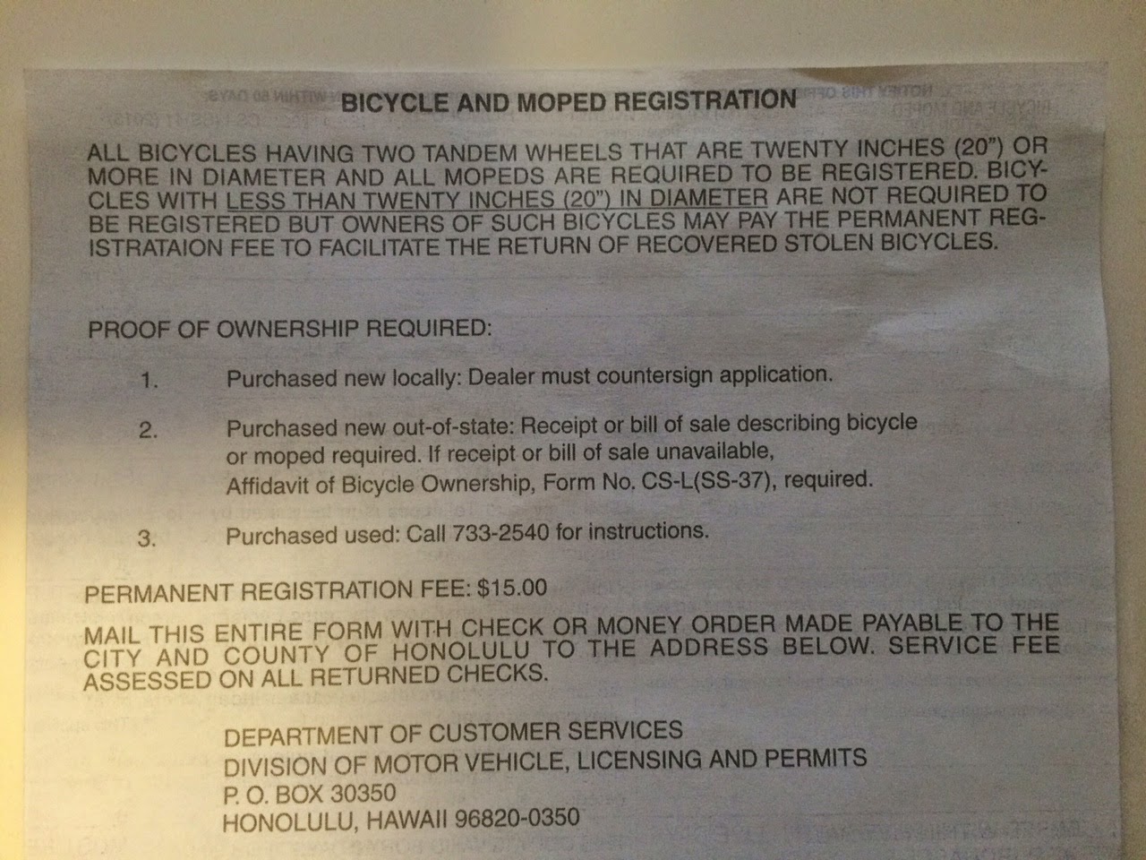 Moped Luau Hawaii Moped Registration