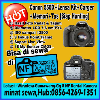 Rental Kamera DSLR Canon 550D/Rebel T2i [Rp.110.000/24 Jam (Tinggal Jepret)]