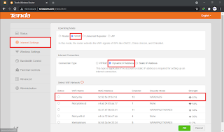 setting wisp pada tenda n301