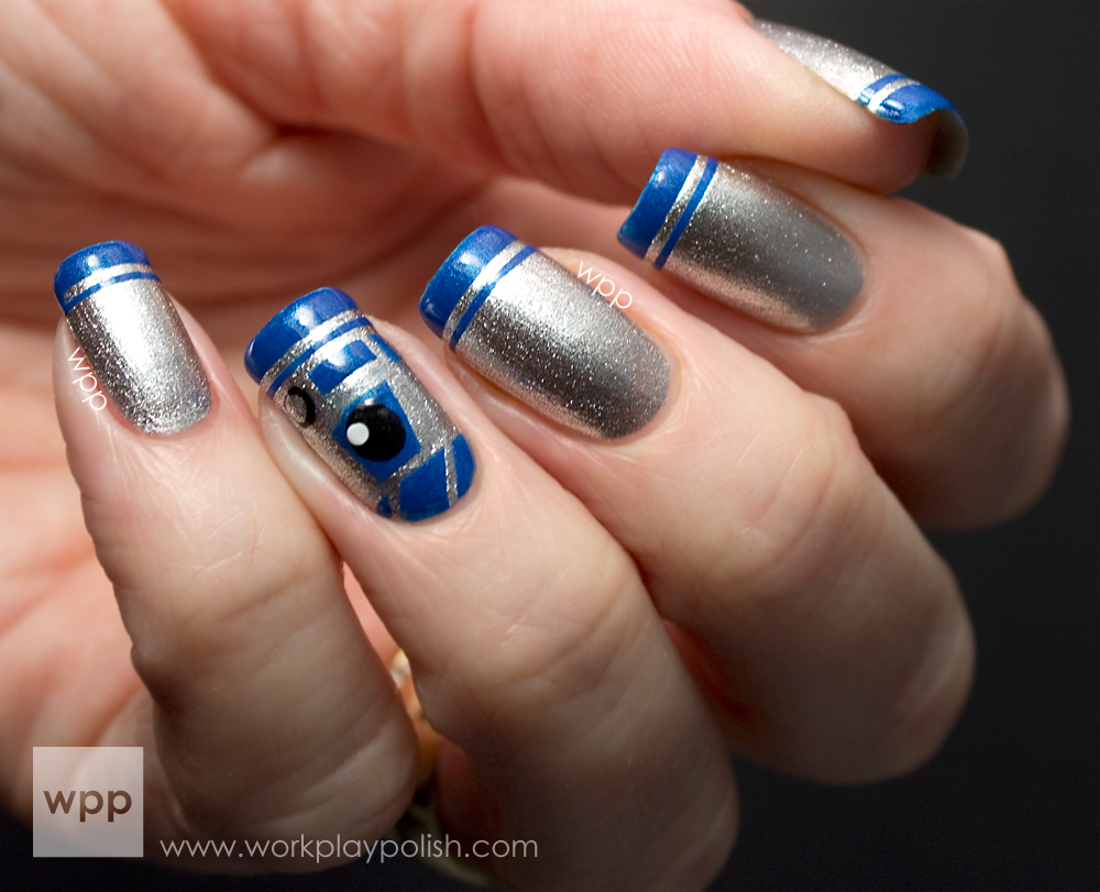 Star Wars R2-D2 French Manicure