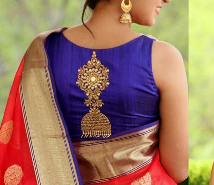 35 Traditional blouse back neck designs for silk sarees | Bling Sparkle
