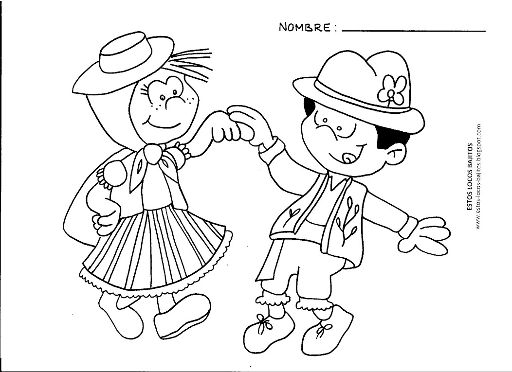 Dibujos De Ninos Bailando Joropo Para Colorear - Colorear Para Niños