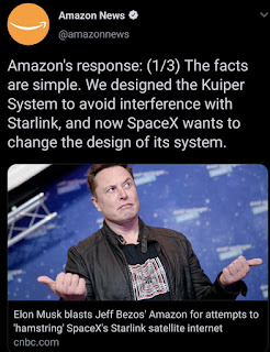 Amazon tweeted to Elon Musk