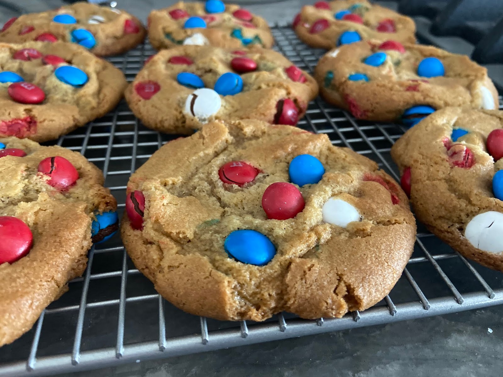 The Pastry Chef's Baking SoftBaked 4th of July M&M Cookies