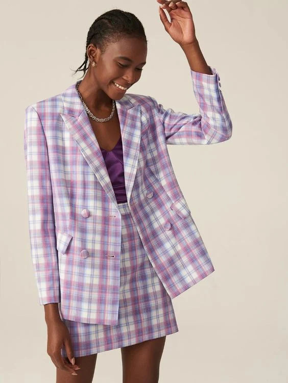 Purple plaid suit