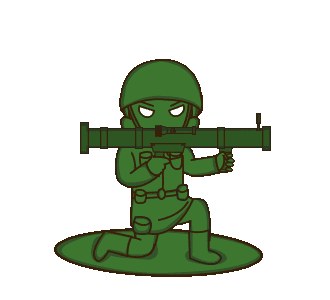 LINE Creators' Stickers - green toy soldier animated Example with GIF