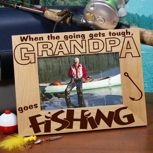 Personalized Gifts Go Fishing Engraved Wood Photo Frames