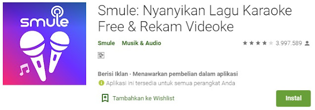 Aplikasi karaoke offline - Smule (Playstore) Aplikasi karaoke offline