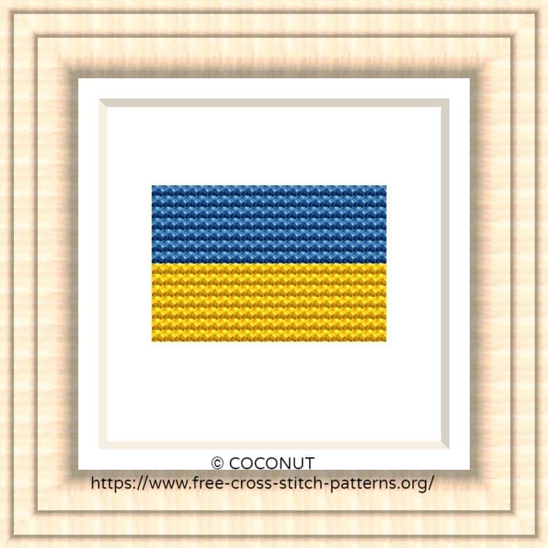 NATIONAL FLAG OF UKRAINE CROSS STITCH CHART
