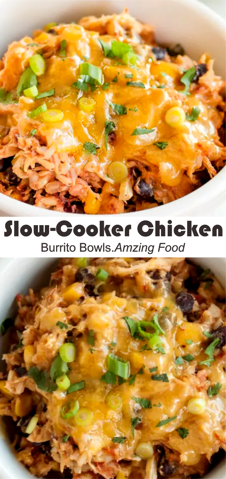 SlowCooker Chicken Burrito Bowls Amzing Food