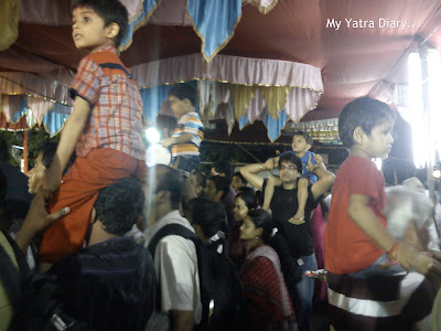 People enjoying the Ganpati Visarjan in Mumbai