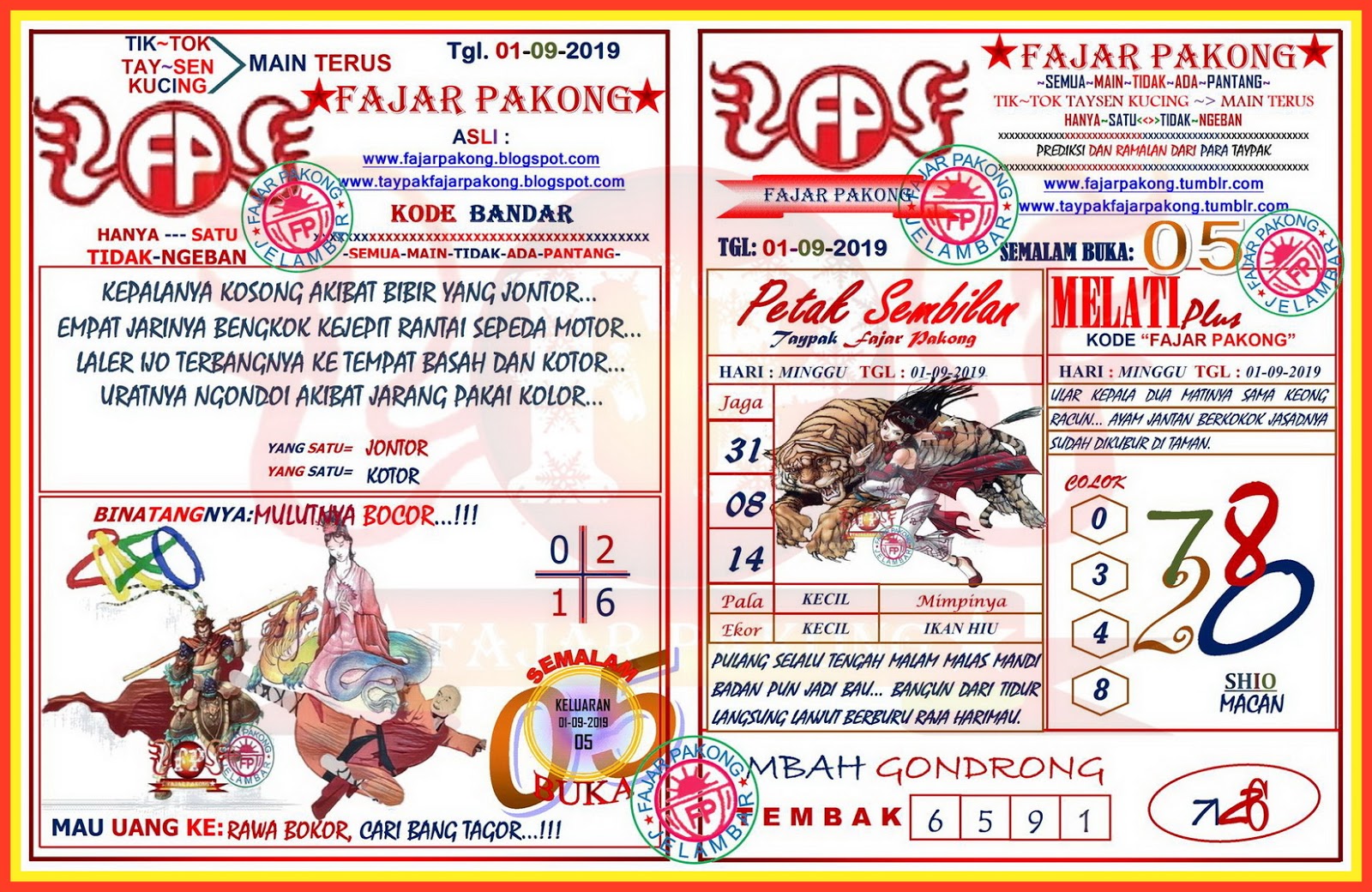 Tay Pak Fajar Pakong Kode 01 09 2019