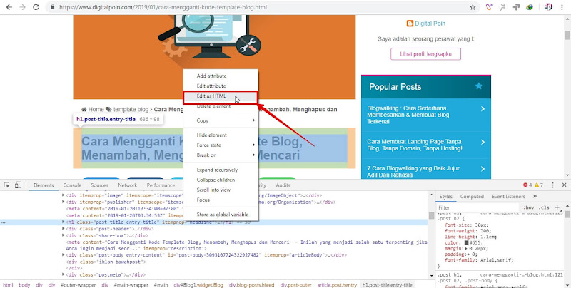 Begini Cara Mengetahui Kode Template Blog Secara Detail & Lengkap