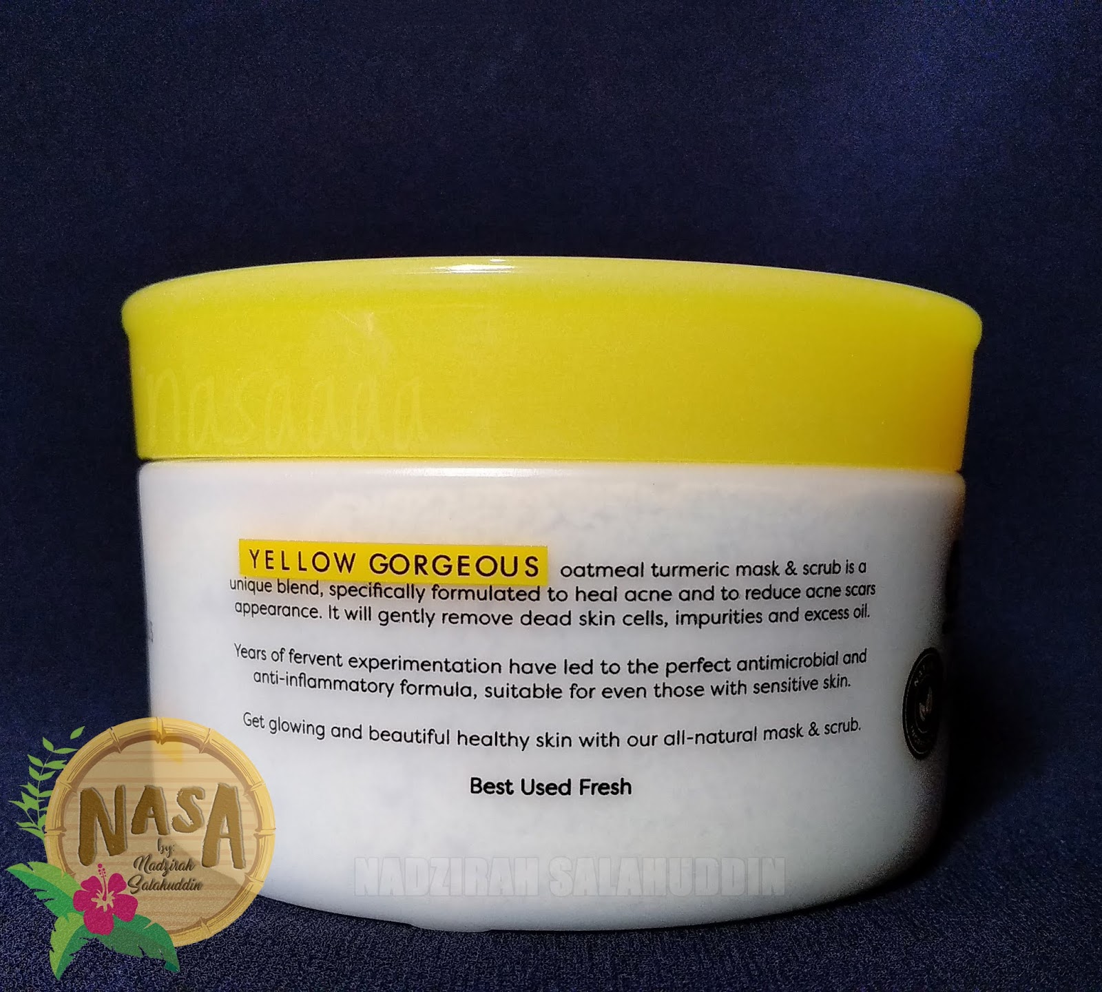 Download Review Mask Kunyit Yellow Gorgeous Nasa PSD Mockup Templates