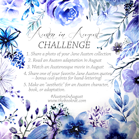 Austen In August, reading challenge, bookstagram, bookstagram challenge, Jane Austen, Jane Austen challenge, JAFF, Jane Austen fan fiction, watercolor, floral wreath, watercolor florals