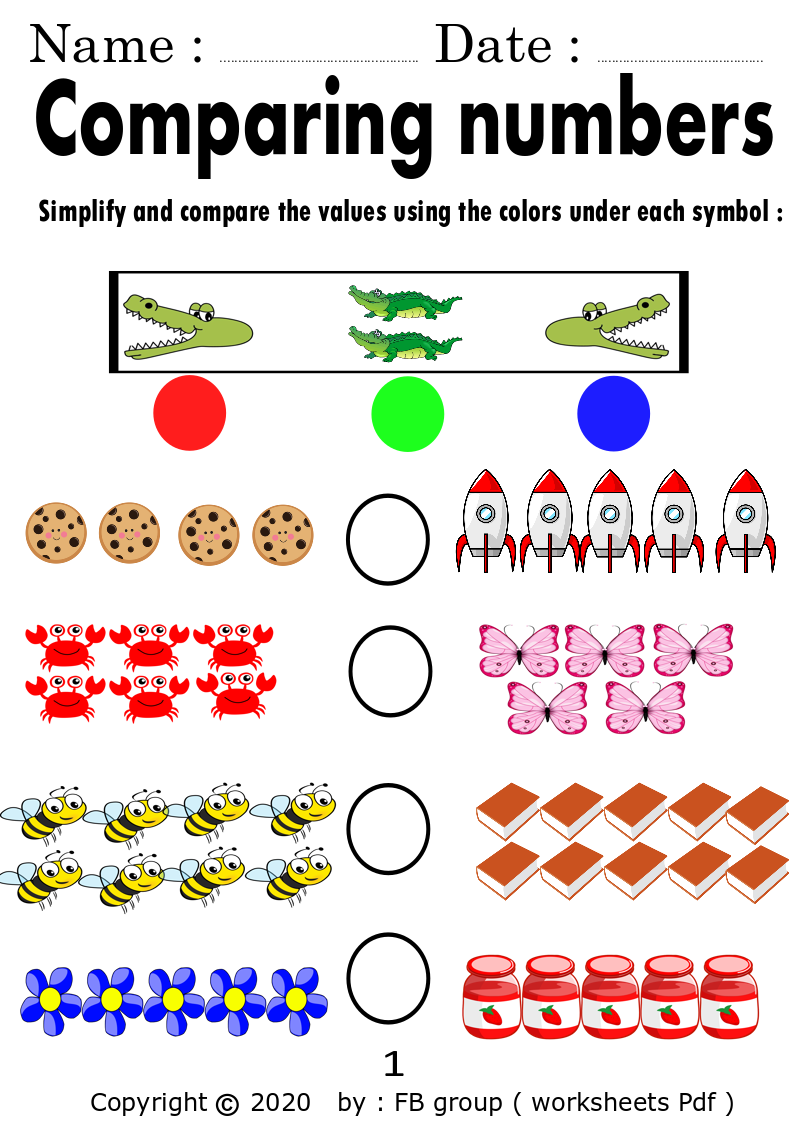 Comparing Numbers Worksheets Kindergarten Pdf