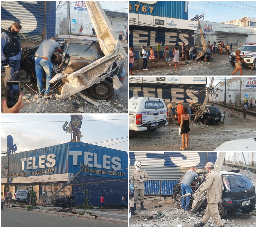 Blog do Gilberto Lima: Carro colide contra poste e motorista fica preso às ferragens na Avenida Kennedy, em São Luís