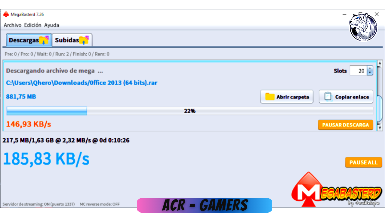 ACR GAMERS MEGABASTERD EL PROGRAMA DEFINITIVO PARA ELIMINAR LA