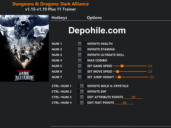 Dungeons and Dragons Dark Alliance PC Trainer Hilesi İndir