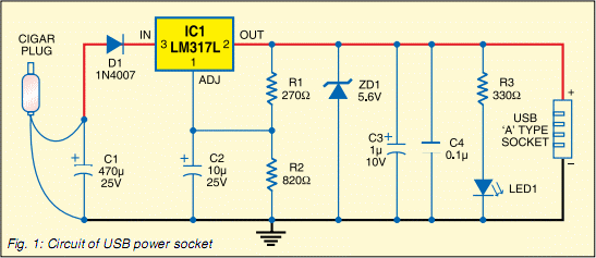 Easy Circuit Lab: Usb Power Socket With Indicator