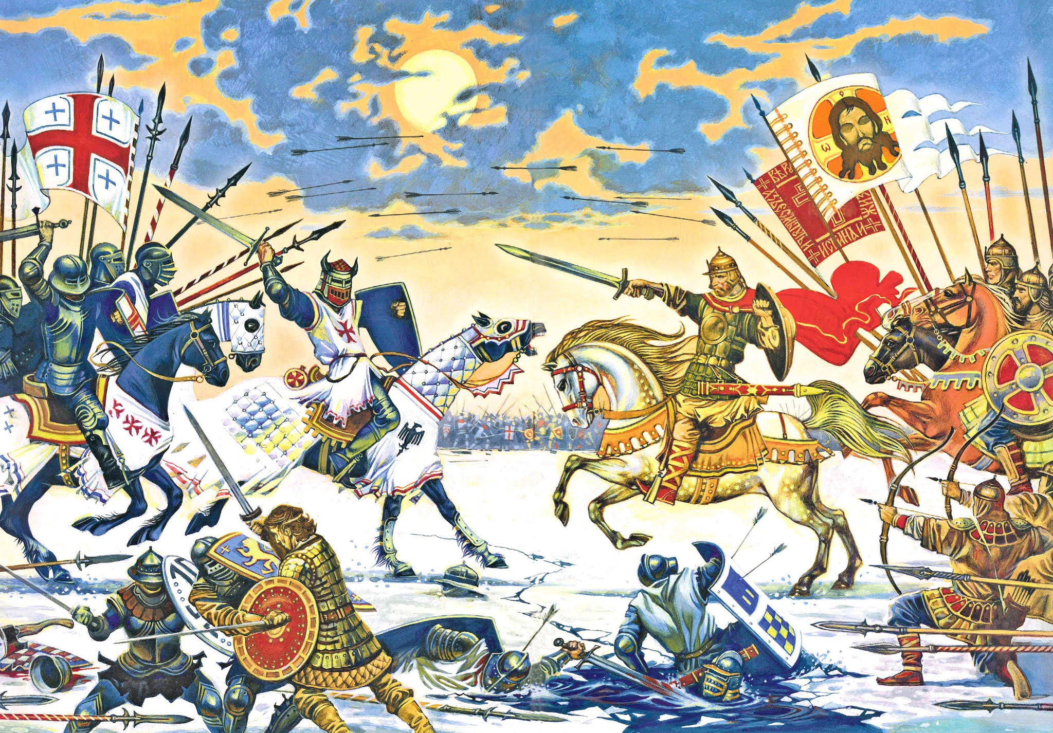 Победа русских войск в ледовом побоище