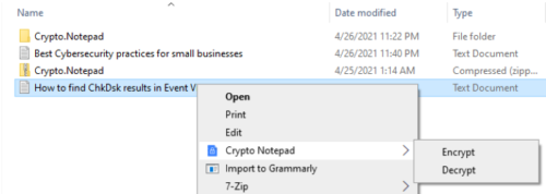 crittografa le tue note Windows 10