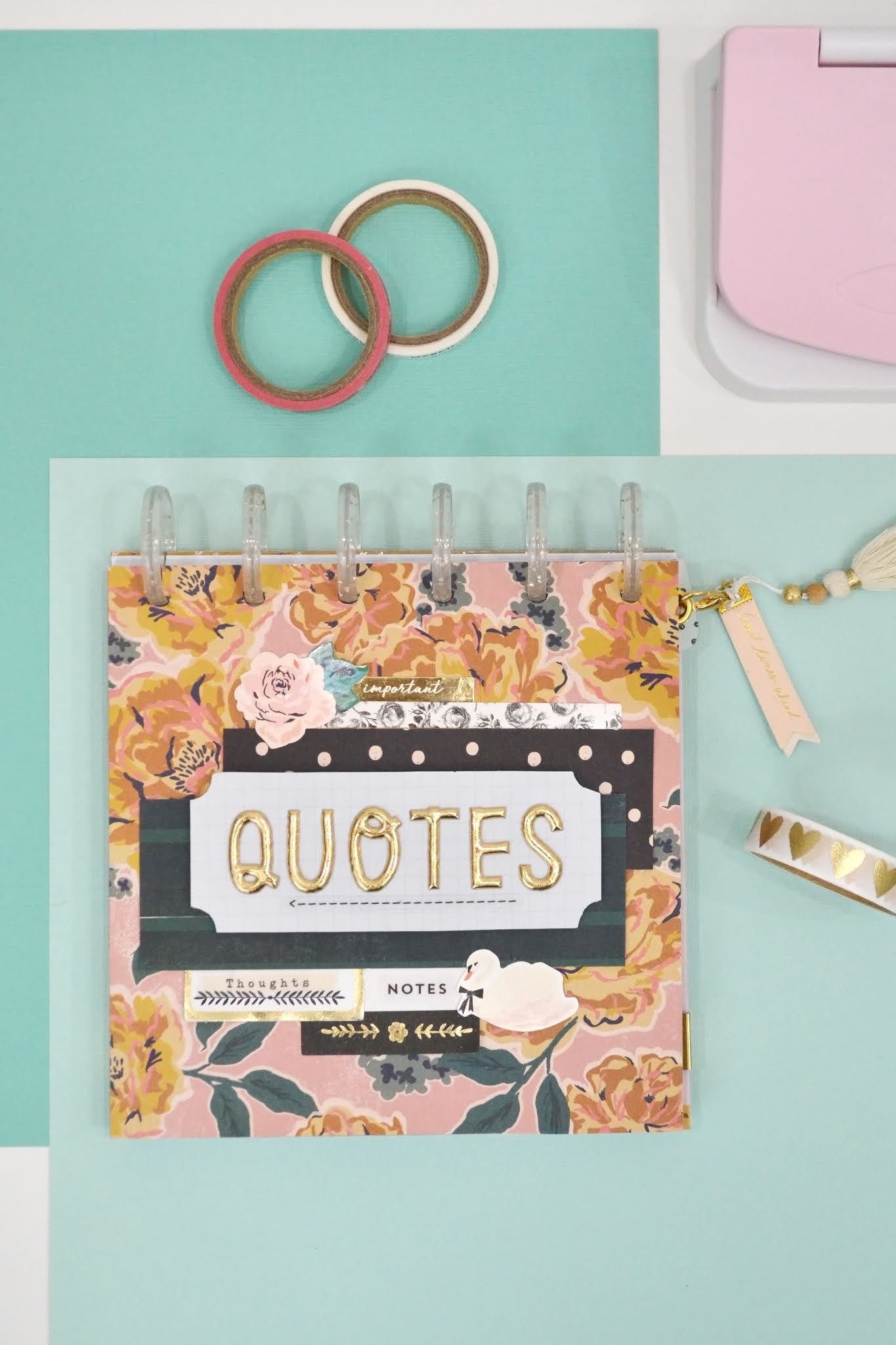 Aly Dosdall diy quote book lowercase word punch board & icon punches