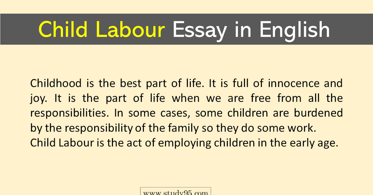 how do you write an essay about child labour