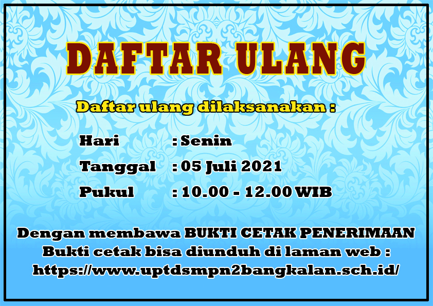DATA PENDAFTAR PPDB JALUR ZONASI/ AFIRMASI ~ UPTD SMP NEGERI 2 BANGKALAN