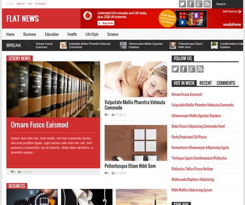 Flat News Blogger Template