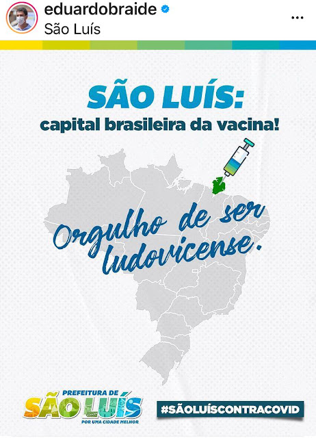 São Luís lidera ranking de cidades que mais aplicou vacina contra a covid