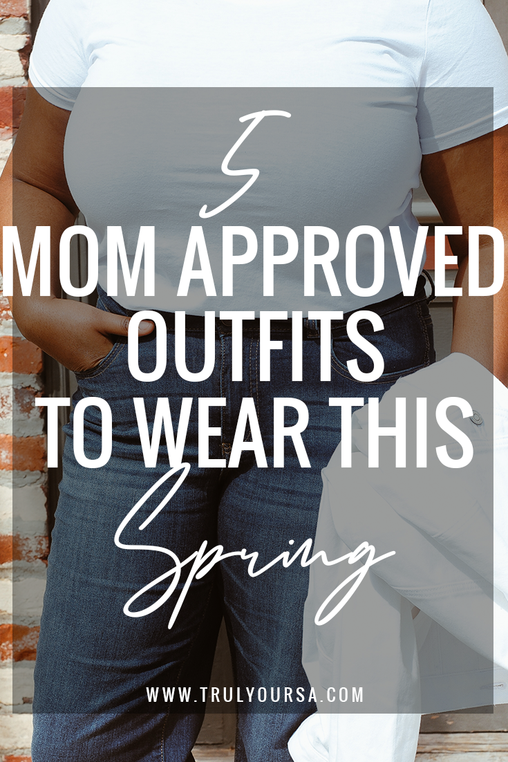 We've had some absolutely beautiful weather this week and it has me dreaming about spring and wearing something other than heavy sweaters and boots. If you can't wait to indulge in wearing something other than leggings and t-shirt like me keep reading for 5 mom approved spring outfits to wear this spring! #springfashion #springoutfits #momfashion #whattowearthisspring