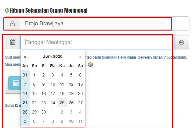 Aplikasi Menghitung Selamatan Orang Meninggal Online