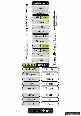 Esquema Gráfico das Genealogias de Jesus Cristo