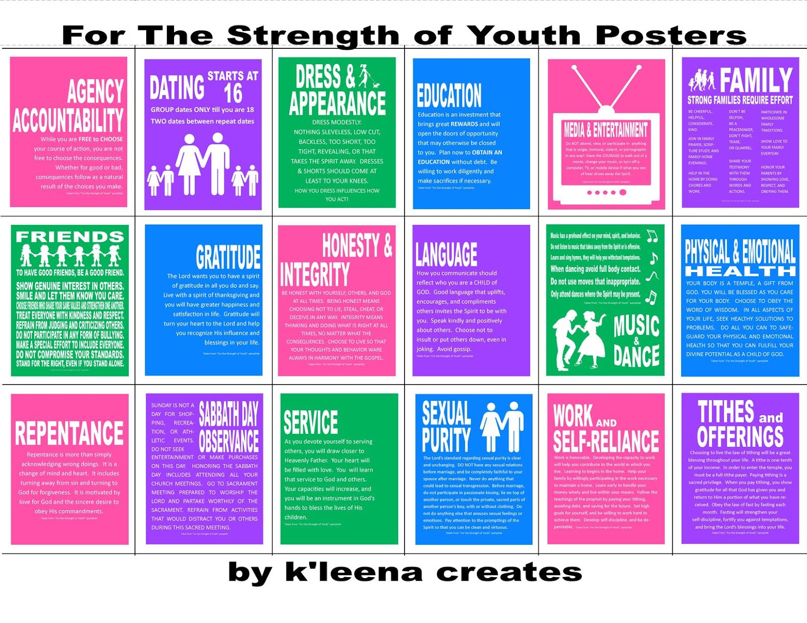 k'leena creates For the Strength of Youth Posters