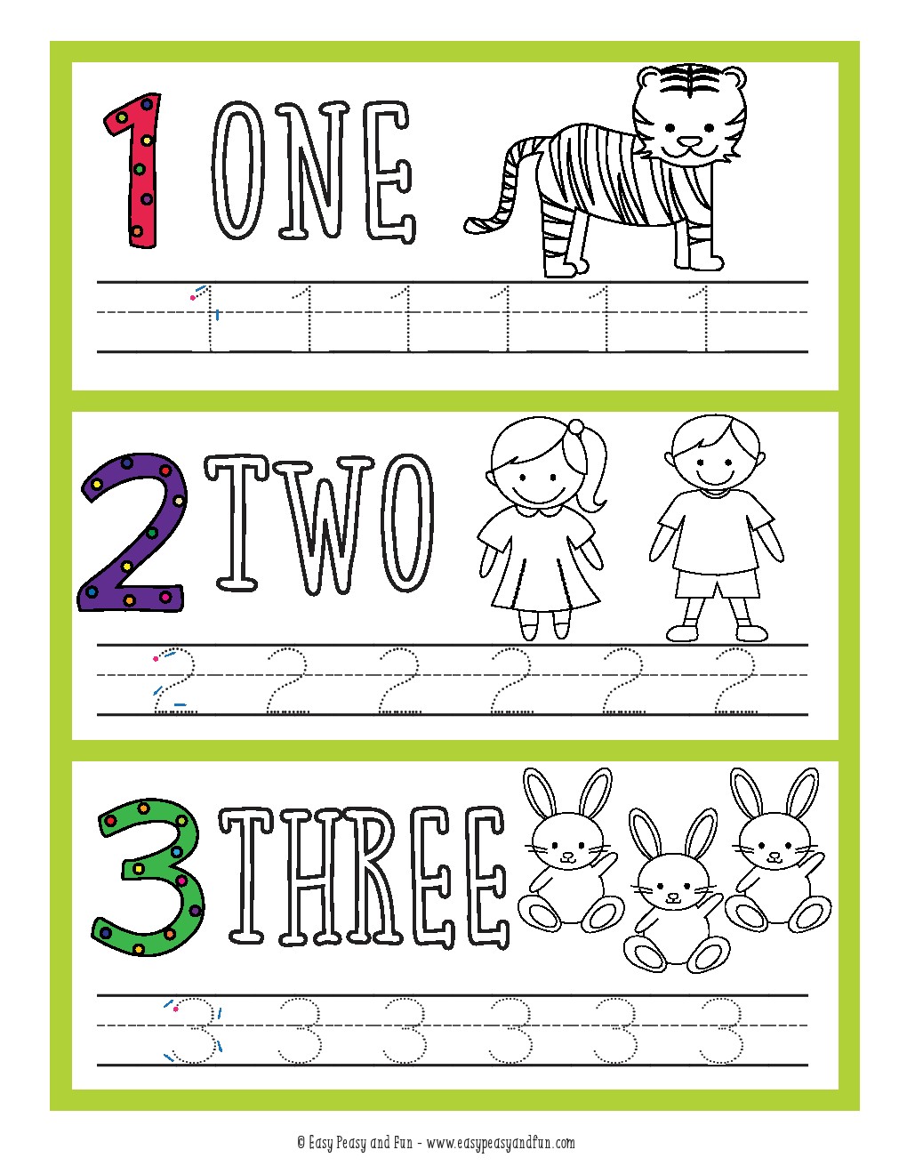 Number Tracing Worksheets for Kids and PDF