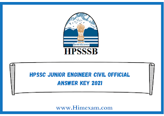 HPSSC Junior Engineer Civil Official Answer Key 2021