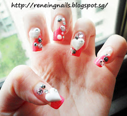 acrylic 3d designs heart nails