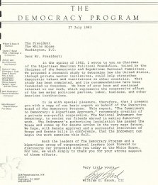 "The Democracy Program" Letter to President Ronald Reagan (1983)