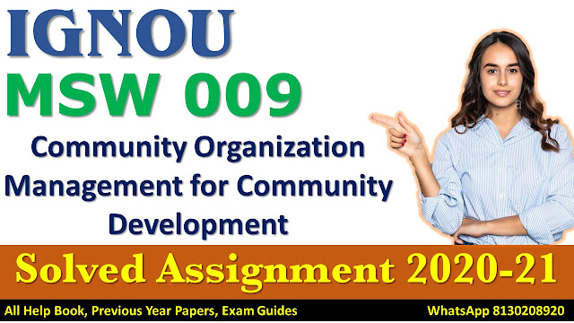 MSW 009 Solved Assignment 2020-21, IGNOU Solved Assignment 2020-21, MSW 009