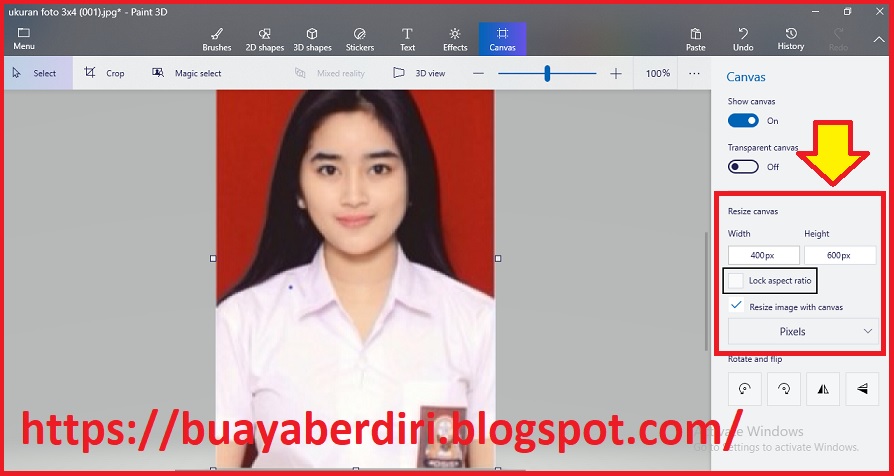 Cara Mengubah Foto 2x3 4x6 3x4 Di Paint 3d Windows 10