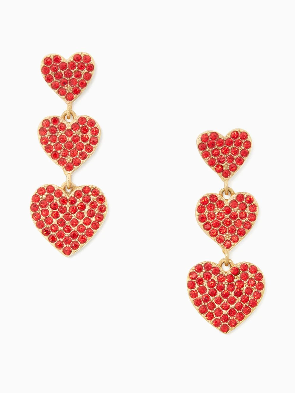 Kate Spade Yours Truly Pave Heart Triple Drop Earrings - UK style blog