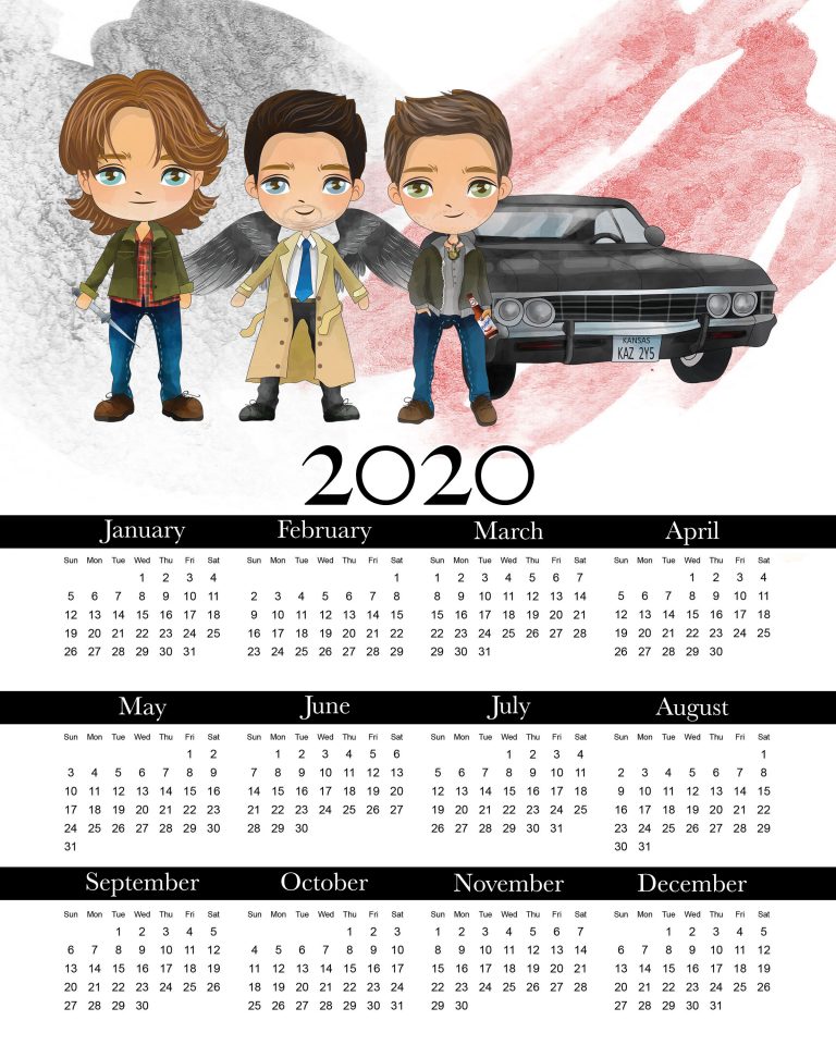 Supernatural Free Printable 2020 Calendar Oh My Fiesta For Geeks Supernatural Free Printable 2020 Calendar Oh My Fiesta For Geeks