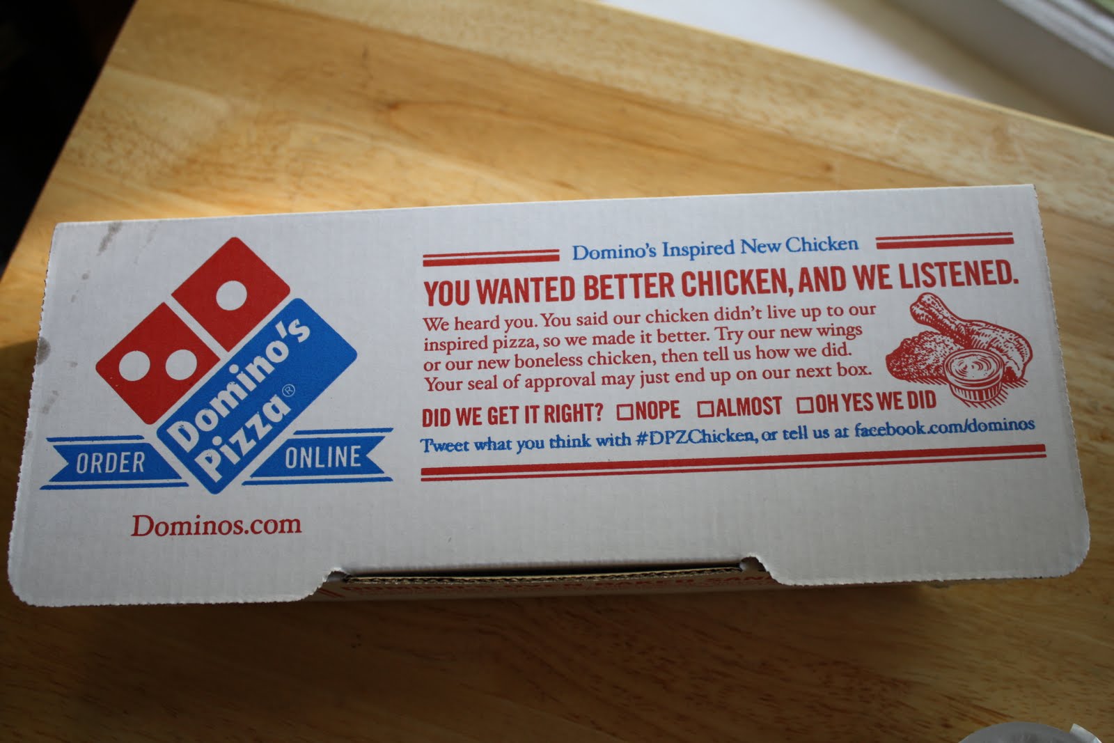 Domino's pizza коробка