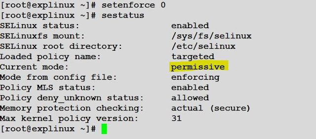 setenforce 0