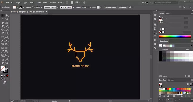Deer Logo in Adobe Illustrator