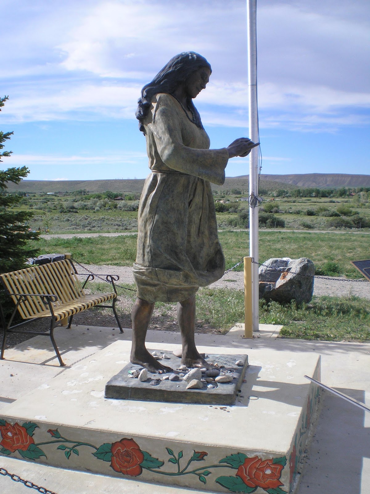 The Road Genealogist Sacagawea Statue, Grave, and Cemetery, Fort