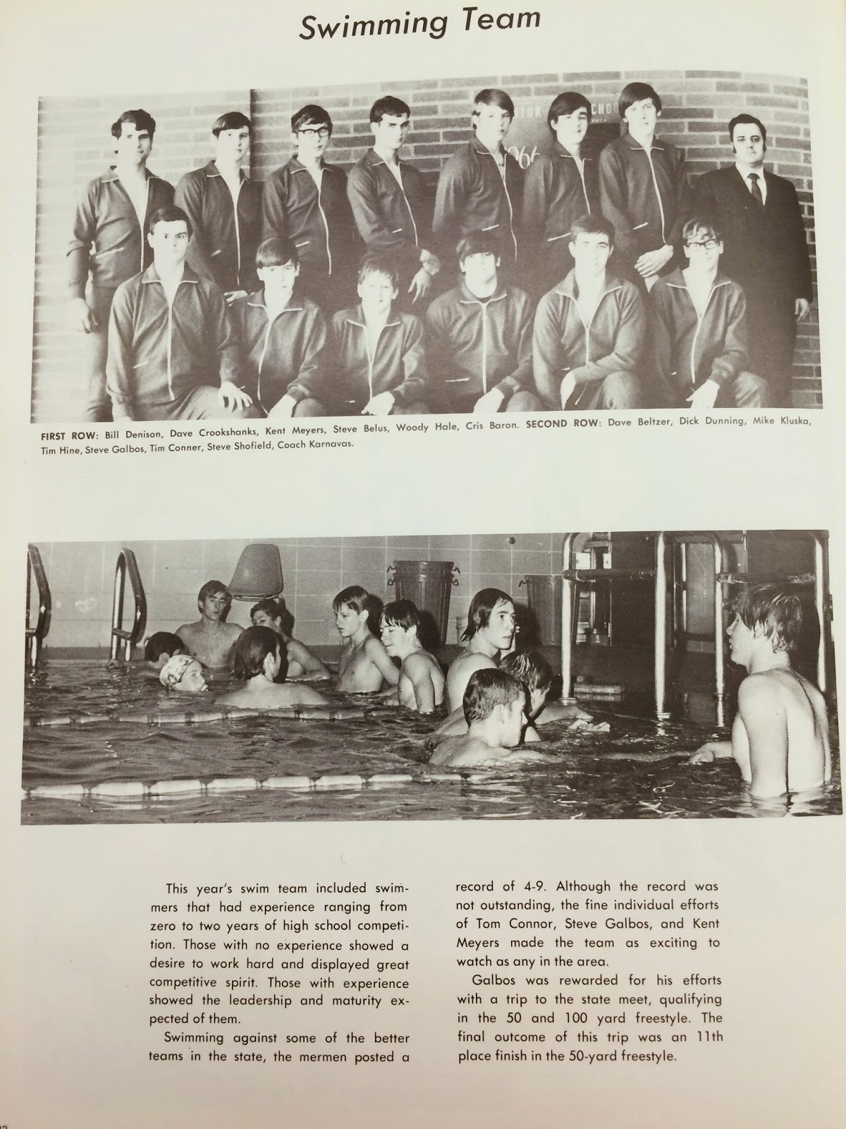 Mentor High School Swim Team Team Yearbooks