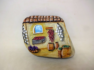 COMO PINTAR PIEDRAS CON TIENDA FRUTERÍA PASO A PASO