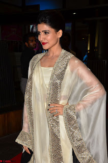 Samantha Ruth Prabhu cute in Lace Border Anarkali Dress with Koti at 64th Jio Filmfare Awards South ~  Exclusive 006